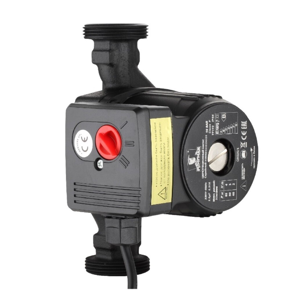 

Циркуляционный насос для систем отопления Pumpman DN32 подъем 6 м 180 мм с гайками (GRS32/6), Черный