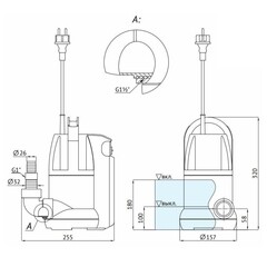 Насос дренажный UNIPUMP 557 P для грязной воды 233,3 л/мин (23696) - фото 2