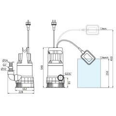 Насос дренажный UNIPUMP 1101 PW для грязной воды 260 л/мин (45525) - фото 2