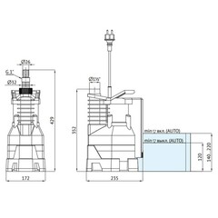 Насос дренажный UNIPUMP Q900B для грязной воды 250 л/мин (71075) - фото 2