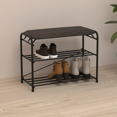 Банкетка для обуви с сиденьем черная ЗМИ Альфа 23 - фото 4