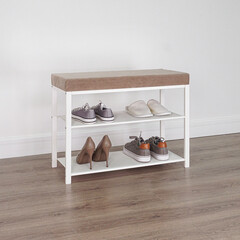 Банкетка для обуви с сиденьем белая/бежевая ЗМИ Торонто 23S - фото 3