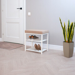 Банкетка для обуви с сиденьем белая/бежевая ЗМИ Торонто 13S - фото 2