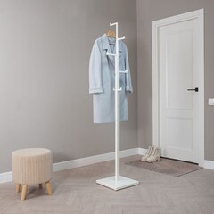 Вешалка напольная металлическая 6 крючков белая ЗМИ Торонто 1 - фото 2