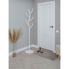 Вешалка напольная металлическая 15 крючков белая ЗМИ Дерево - фото 6