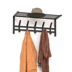 Вешалка настенная с полкой металлическая 5 крючков черная ЗМИ Торонто 21 - фото 7