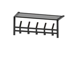 Вешалка настенная с полкой металлическая 5 крючков черная ЗМИ Торонто 21 - фото 1