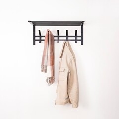 Вешалка настенная с полкой металлическая 5 крючков черная ЗМИ Торонто 21 - фото 3