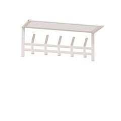 Изображение товара Вешалка настенная с полкой металлическая 5 крючков белая ЗМИ Торонто 21