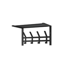 Вешалка настенная с полкой металлическая 4 крючка черная ЗМИ Торонто 11 - фото 1