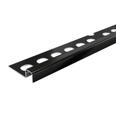 Изображение товара Профиль для плитки до 10 мм окантовочный П-образный полированный нержавеющая сталь 2700х32х11,8 мм черный зеркальный