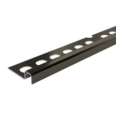 Изображение товара Профиль для плитки до 10 мм окантовочный П-образный полированный нержавеющая сталь 2700х32х11,8 мм графит зеркальный