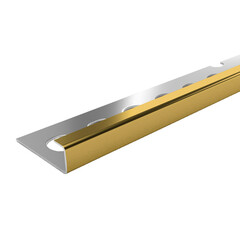 Профиль для плитки до 10 мм окантовочный Г-образный полированный нержавеющая сталь 2700х25х11,6 мм золото зеркальное - фото 1