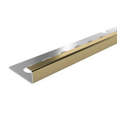 Изображение товара Профиль для плитки до 8 мм окантовочный Г-образный матовый нержавеющая сталь 2700х25х9,6 мм шампань