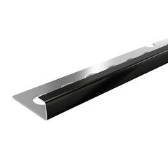 Изображение товара Профиль для плитки до 10 мм окантовочный Г-образный полированный нержавеющая сталь 2700х25х11,6 мм черный зеркальный
