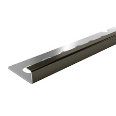 Изображение товара Профиль для плитки до 10 мм окантовочный Г-образный полированный нержавеющая сталь 2700х25х11,6 мм графит зеркальный