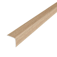 Уголок для плитки ламинированный скошенный край алюминиевый 2700х20х20 мм дуб небраска - фото 1