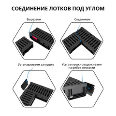 Лоток водоотводный пластиковый 1000х145х152 мм Gidrolica с пластиковой решеткой класс С250 (8009pro) - фото 2