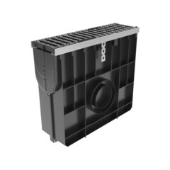 Пескоуловитель для лотка водоотводного пластиковый 500х160х478 мм Gidrolica Pro с полиамидной решеткой (08089pro) - фото 6