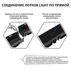 Лоток водоотводный пластиковый 1000х115х95 мм Gidrolica Light с пластиковой решеткой класс А15 (08061) - фото 8