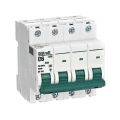 Изображение товара Автоматический выключатель модульный Dekraft ВА-103 4P 6А 6 кА 415 В (12317DEK)
