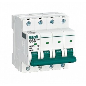 Автоматический выключатель модульный Dekraft ВА-103 4P 63А 6 кА 415 В (12327DEK)