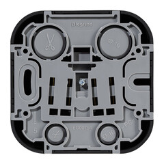 Розетка Legrand Quteo накладная черная со шторками (782476) - фото 3