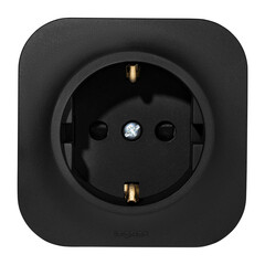 Розетка Legrand Quteo накладная черная со шторками (782476) - фото 4