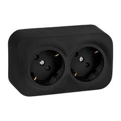 Розетка Legrand Quteo накладная черная со шторками (782475) - фото 5