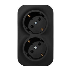 Розетка Legrand Quteo накладная черная со шторками (782475) - фото 1