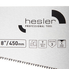 Ножовка по дереву Hesler 450 мм 7 зуб/дюйм крупный зуб - фото 4