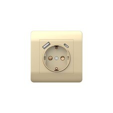 Розетка USB Chint NEW3-E встраиваемая шампань USB-A/ Type-C (431453)