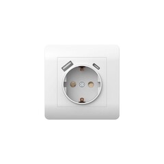 Изображение товара Розетка USB Chint NEW3-E встраиваемая белая USB-A/ Type-C (431552)