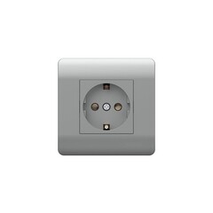 Изображение товара Розетка Chint NEW3-E встраиваемая серебряная со шторками (431405)