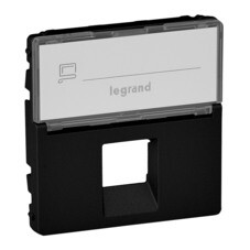 Накладка для компьютерной розетки Legrand Valena Life антрацит с держателем маркировки (756472)