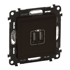 Изображение товара Розетка USB Legrand Valena Life встраиваемая антрацит 2хUSB-A (756312)