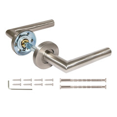 Ручка дверная Fuaro DSS-0204-19 для противопожарной двери круглая розетка нержавеющая сталь (43135) - фото 4