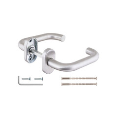 Ручка дверная Fuaro DSS-0203P-19 для противопожарной двери овальная розетка нержавеющая сталь (35693)