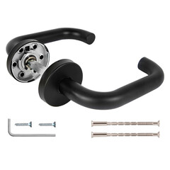 Ручка дверная Fuaro DSS-0203-19 для противопожарной двери круглая розетка черный (45457) - фото 3