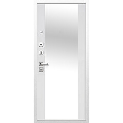 Дверь входная Ferroni 9СМ левая белая шагрень - эмалит белый с зеркалом 960х2050 мм - фото 4