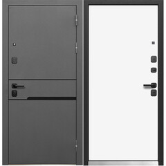 Изображение товара Дверь входная Ferroni Luxor правая графит серый муар - белый под покраску 960х2050 мм