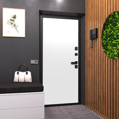 Дверь входная Ferroni Luxor левая графит серый муар - белый под покраску 860х2050 мм - фото 2