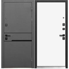 Дверь входная Ferroni Luxor правая графит серый муар - белый под покраску 860х2050 мм - фото 1