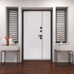 Дверь входная с терморазрывом Ferroni Luxor Вертикаль левая сатин черный - эмалит белый 1260х2050 мм - фото 2