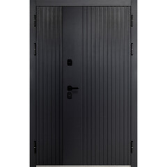 Дверь входная с терморазрывом Ferroni Luxor Вертикаль правая сатин черный - эмалит белый 1260х2050 мм - фото 1