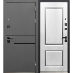 Дверь входная Ferroni Luxor Классика правая графит серый муар - эмалит белый 860х2050 мм - фото 1