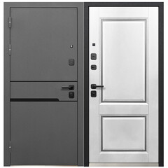 Изображение товара Дверь входная Ferroni Luxor Классика левая графит серый муар - эмалит белый 960х2050 мм