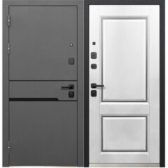 Изображение товара Дверь входная Ferroni Luxor Классика левая графит серый муар - эмалит белый 860х2050 мм