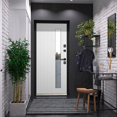 Дверь входная с терморазрывом Ferroni Luxor Termo Рейка левая графит серый муар - эмалит белый со стеклопакетом 960х2050 мм - фото 2