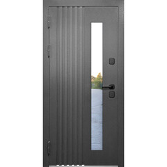 Дверь входная с терморазрывом Ferroni Luxor Termo Рейка левая графит серый муар - эмалит белый со стеклопакетом 960х2050 мм - фото 5